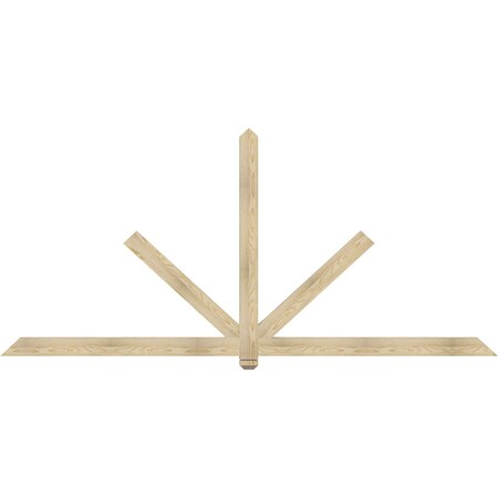 Ekena Millwork Kennewick Rough Sawn Timber Gable Bracket, Douglas Fir, 108"W x 49"H x 2"D x 4"F, 11/12 Pitch GBW108X49X0204KEN00RDF